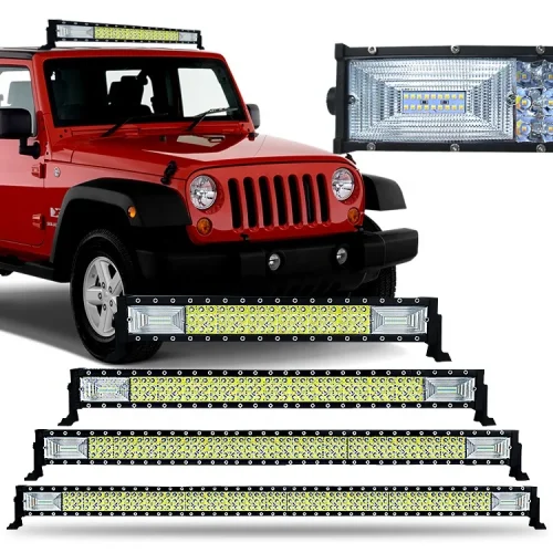 Hummer 3-row Led Bar off road lights 4×4 dual color with flashing for jeep